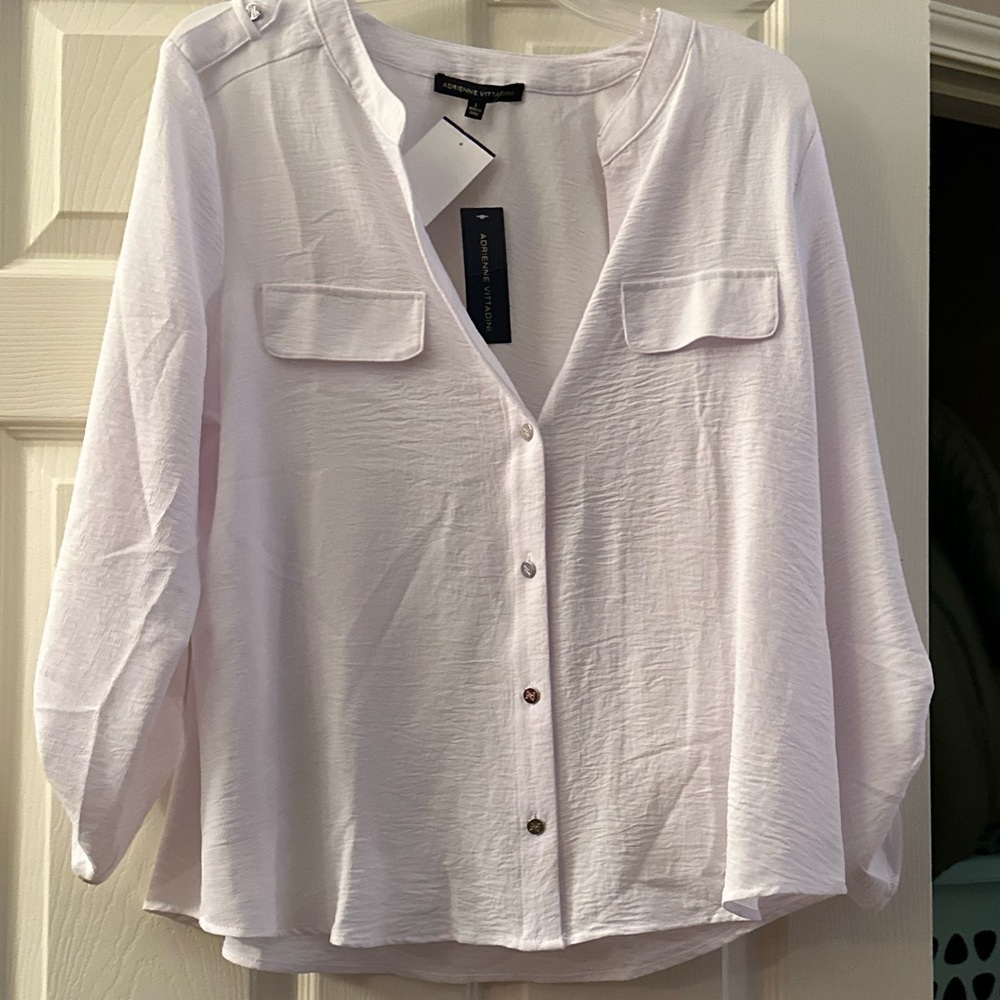 White full button blouse